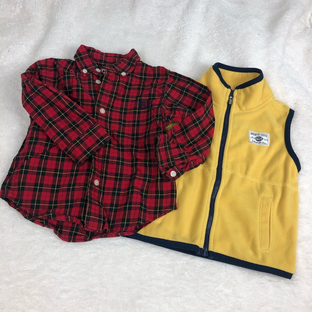 Infant boys 24 months lot button down fleece vest